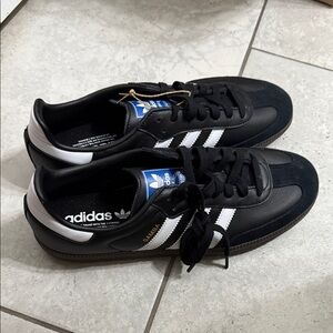 Adidas Men's Black and White Samba Sneakers